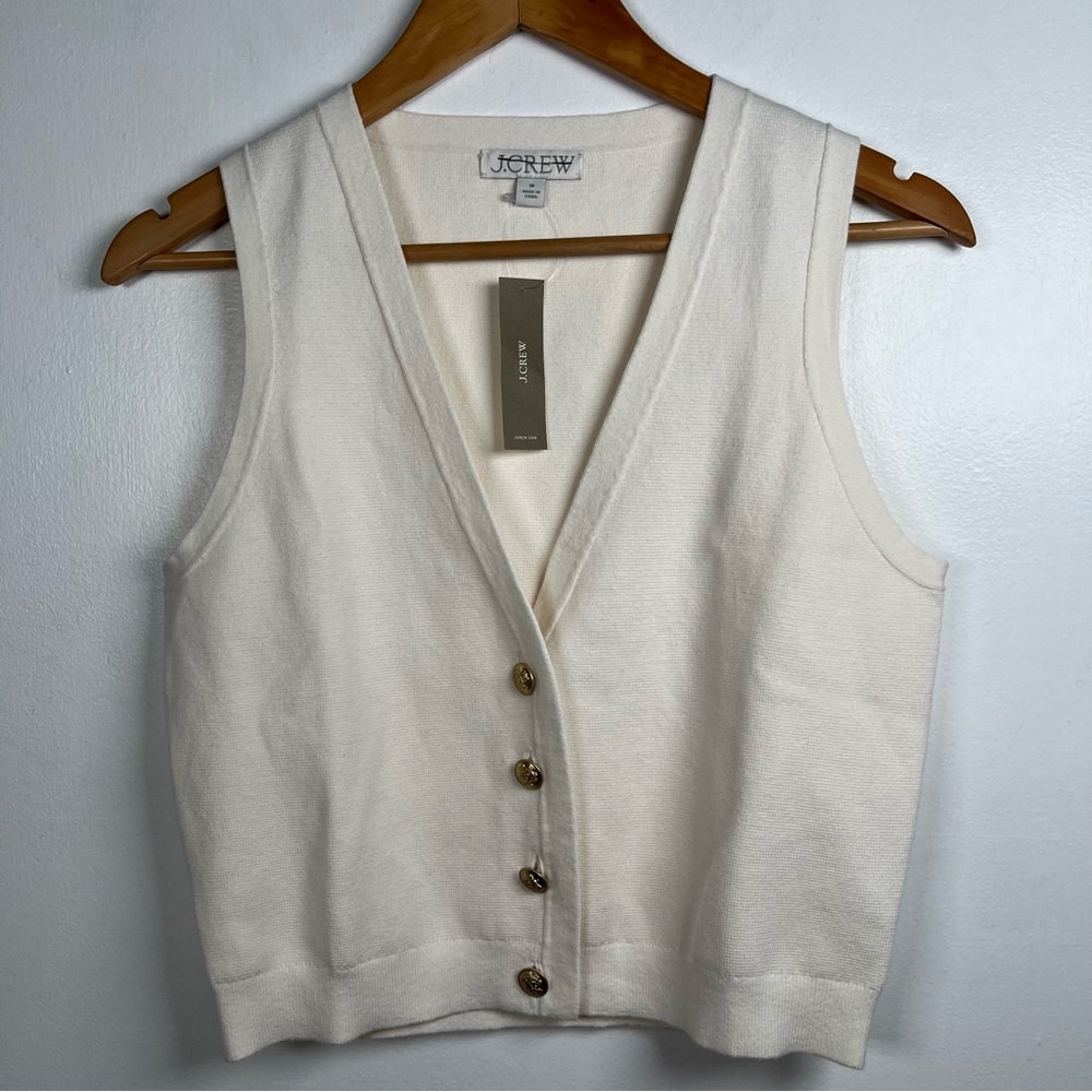 J.Crew Emilie Women’s Sweater-Vest New Sizes S,M Ivory - Picture 4 of 15